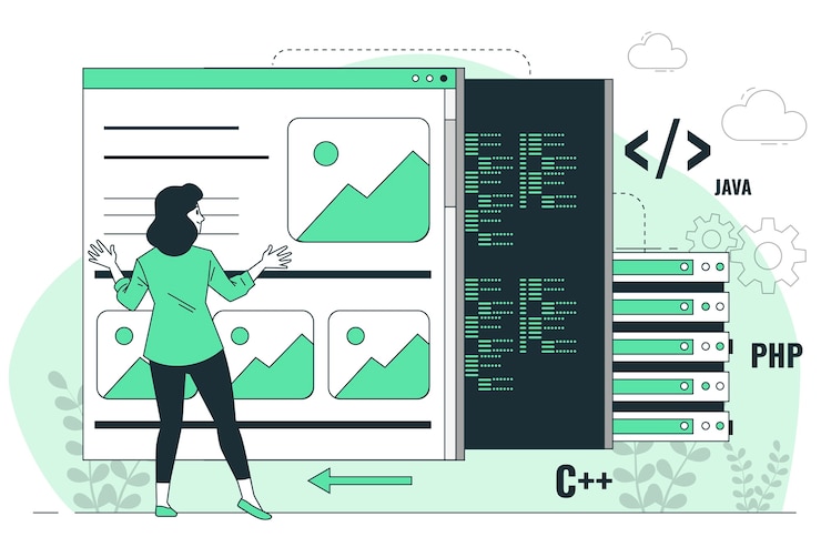 Vecteur gratuit illustration du concept back-end