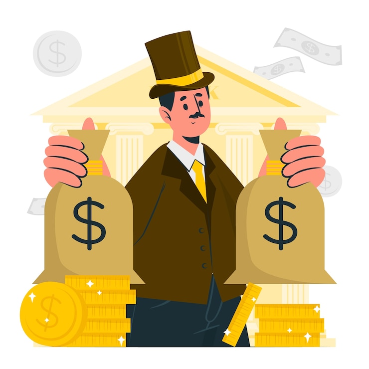 Vecteur gratuit illustration du concept de banquier