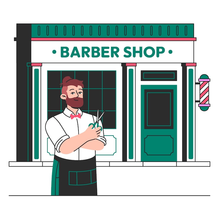 Vecteur gratuit illustration du concept de barbier