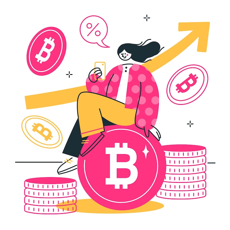 Vecteur gratuit illustration du concept de bitcoin