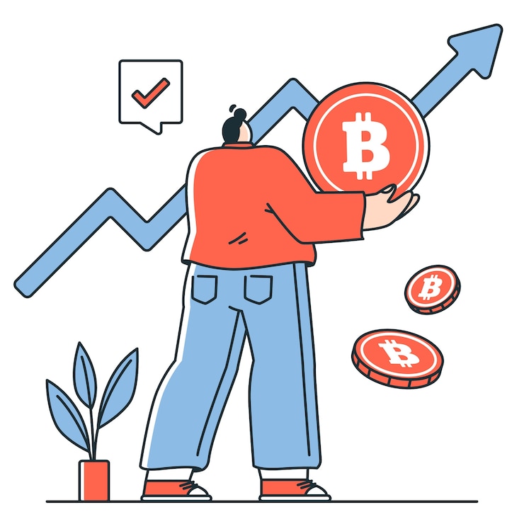 Vecteur gratuit illustration du concept de bitcoin