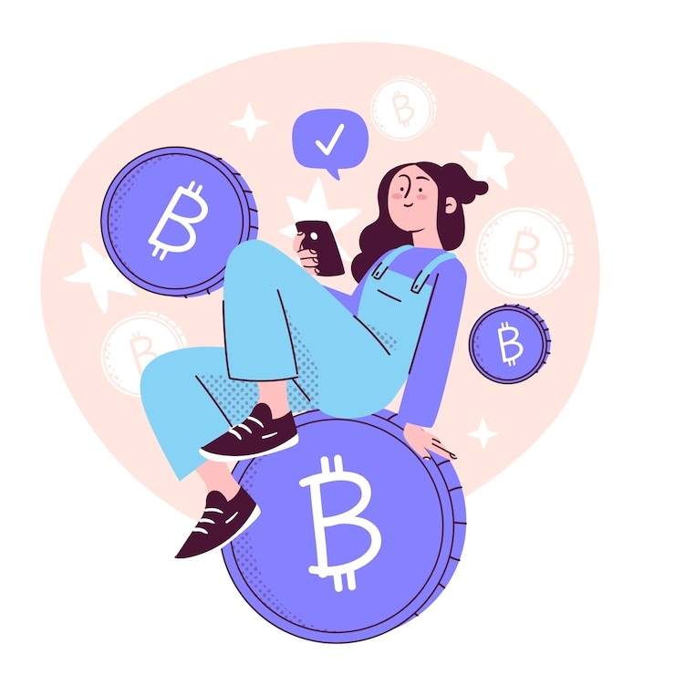 Vecteur gratuit illustration du concept de bitcoin