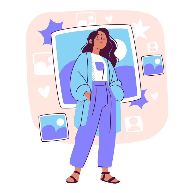 Vecteur gratuit illustration du concept des blogs de mode