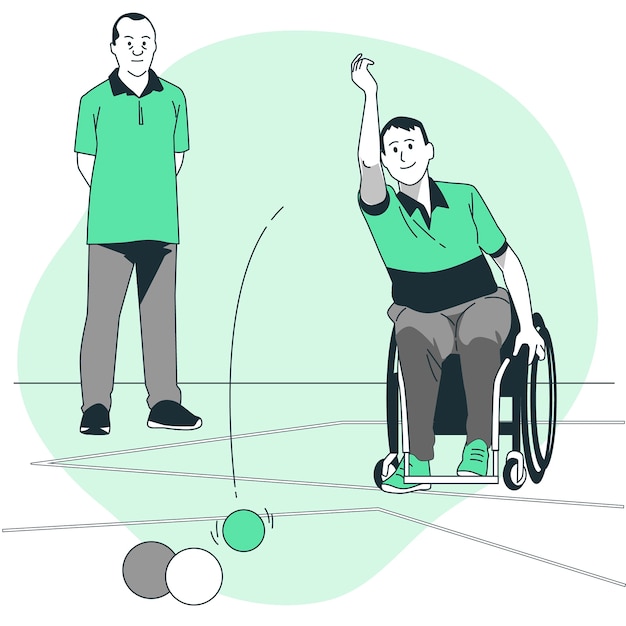 Vecteur gratuit illustration du concept de boccia paralympique