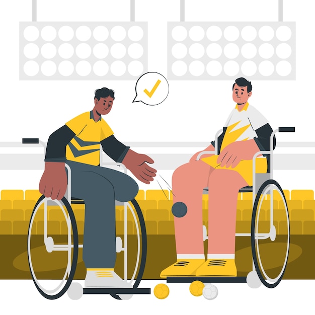 Vecteur gratuit illustration du concept de boccia paralympique