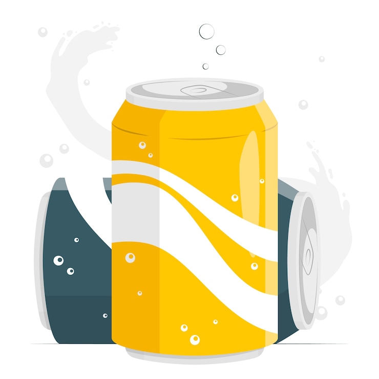Vecteur gratuit illustration du concept de la boîte à soda