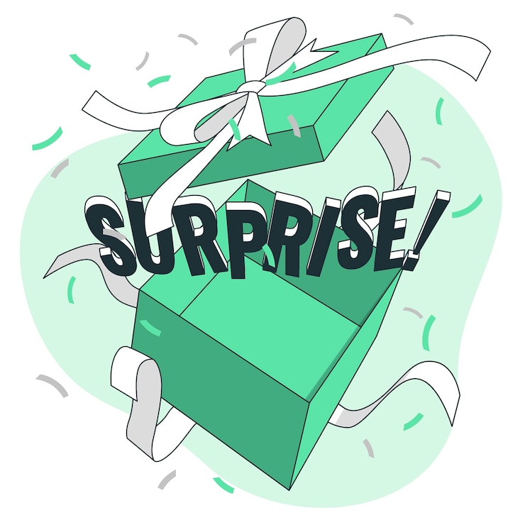 Vecteur gratuit illustration du concept de cadeau surprise