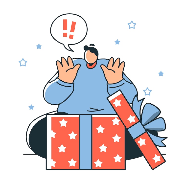 Vecteur gratuit illustration du concept de cadeau surprise