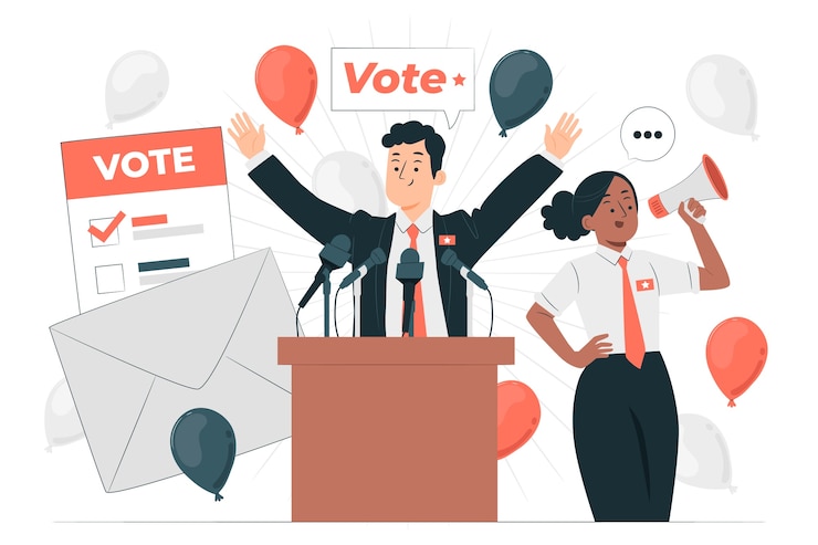 Vecteur gratuit illustration du concept de campagne politique