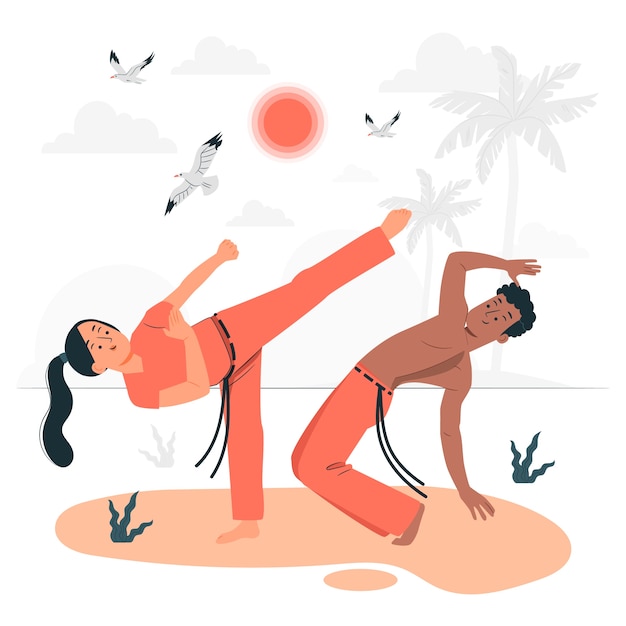 Vecteur gratuit illustration du concept de la capoeira