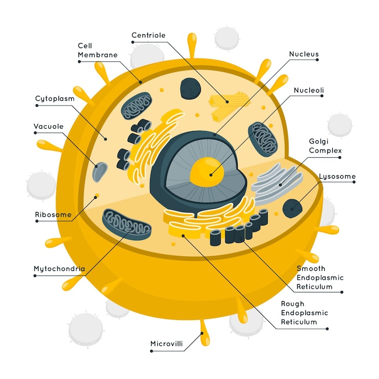 Vecteur gratuit illustration du concept de cellule animale