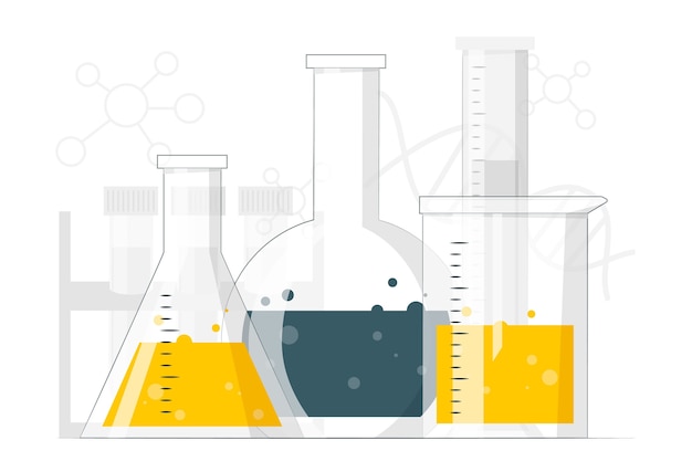 Vecteur gratuit illustration du concept de chimie du bécher