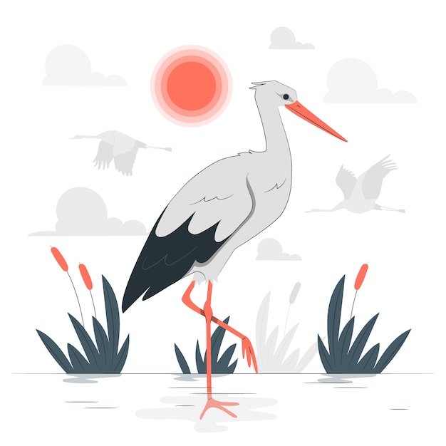 Vecteur gratuit illustration du concept de cigogne