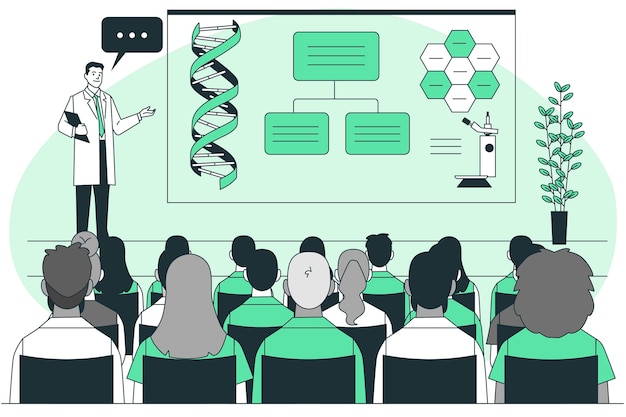 Vecteur gratuit illustration du concept de conférence médicale