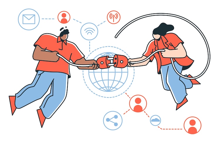 Vecteur gratuit illustration du concept de connexion