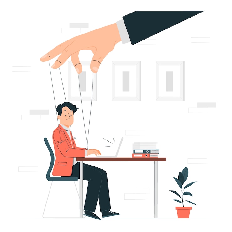 Vecteur gratuit illustration du concept de contrôle du patron