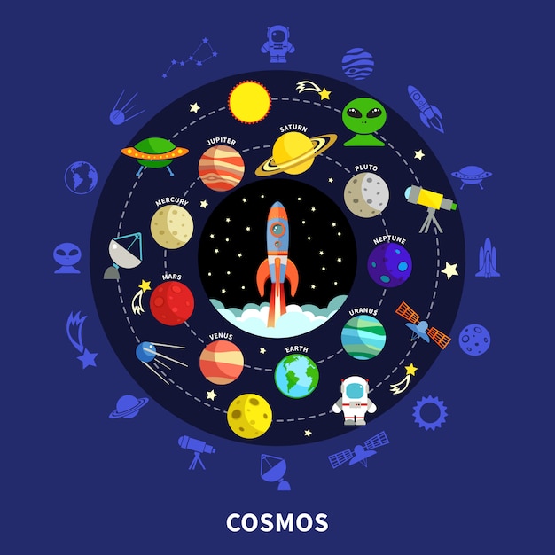 Vecteur gratuit illustration du concept cosmos