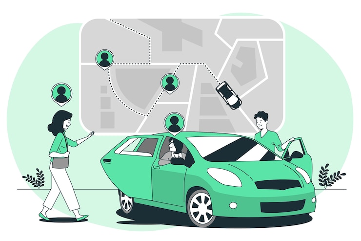 Vecteur gratuit illustration du concept de covoiturage