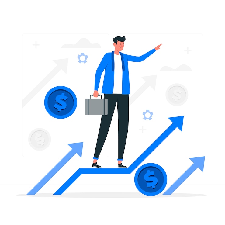 Vecteur gratuit illustration du concept de croissance d'entreprise