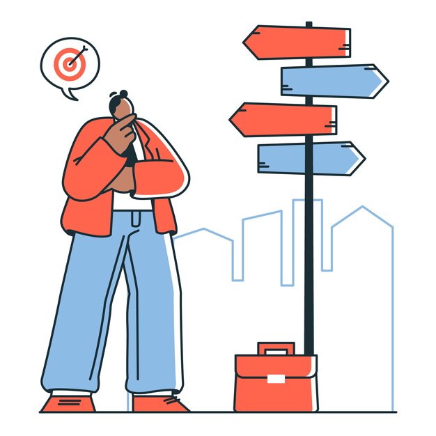 Illustration du concept des décisions commerciales