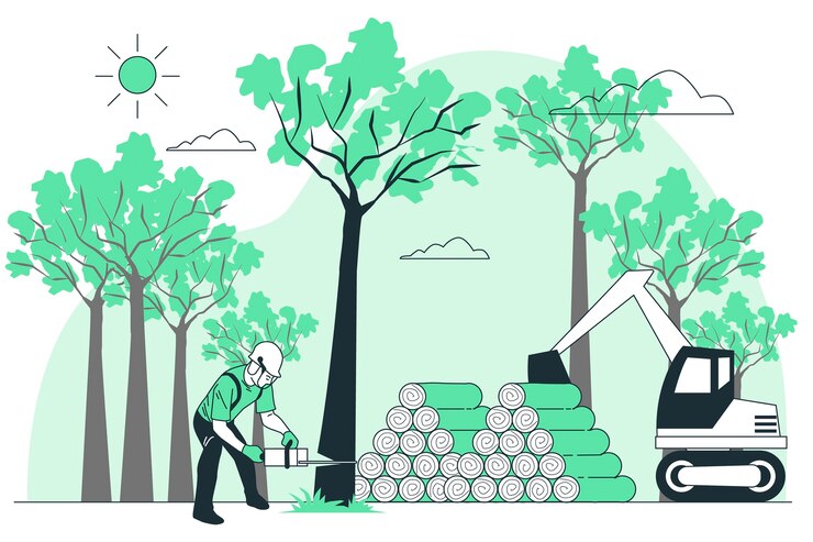 Vecteur gratuit illustration du concept de déforestation