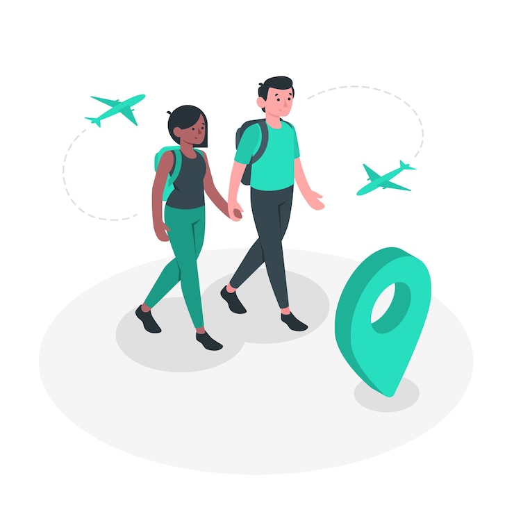 Vecteur gratuit illustration du concept destinatio
