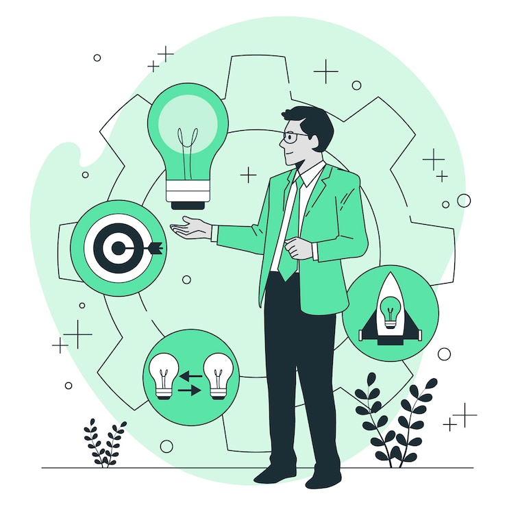 Vecteur gratuit illustration du concept de développement du produit