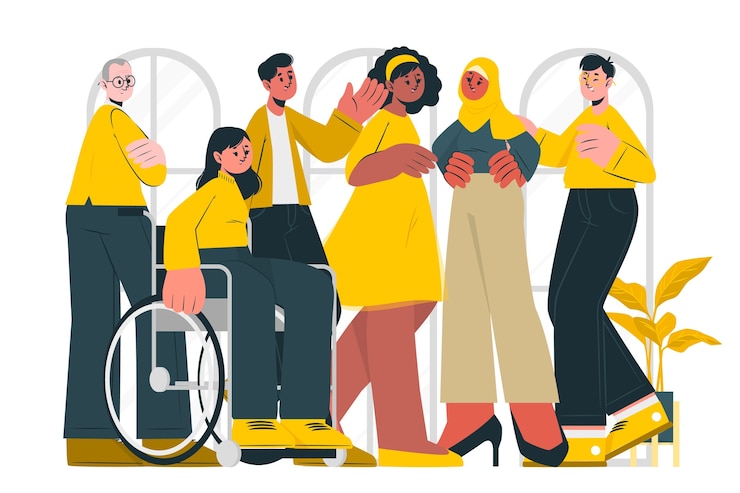 Vecteur gratuit illustration du concept de diversité