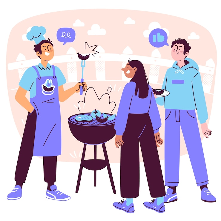 Vecteur gratuit illustration du concept du barbecue