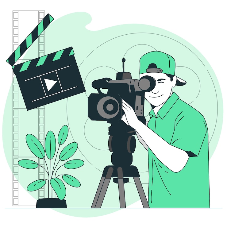 Vecteur gratuit illustration du concept du caméraman