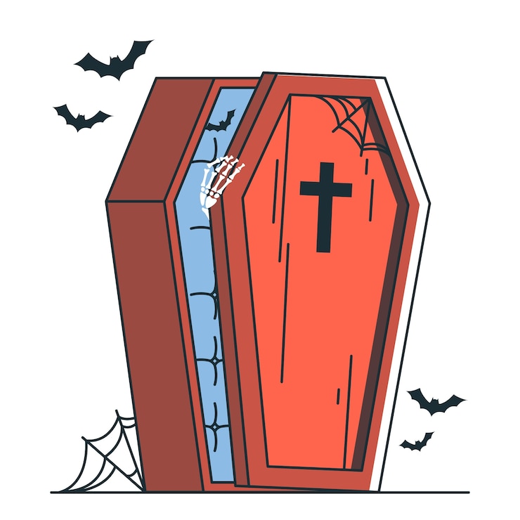 Vecteur gratuit illustration du concept du cercueil