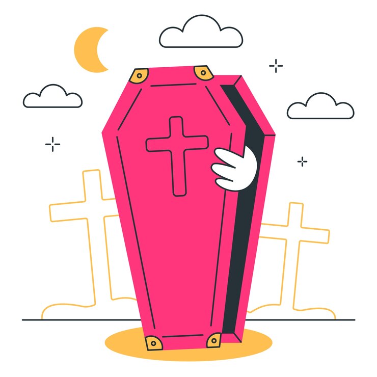 Vecteur gratuit illustration du concept du cercueil