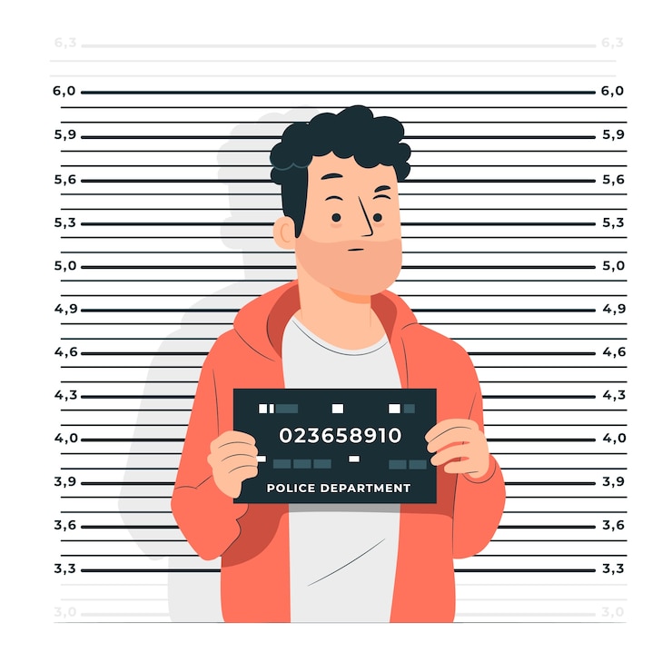Vecteur gratuit illustration du concept du mugshot