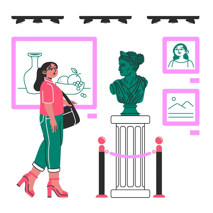 Vecteur gratuit illustration du concept du musée
