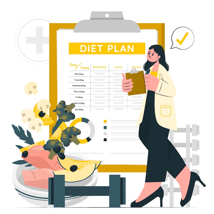 Vecteur gratuit illustration du concept du régime alimentaire