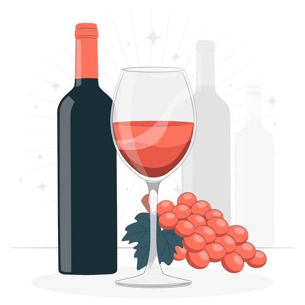 Vecteur gratuit illustration du concept du verre à vin