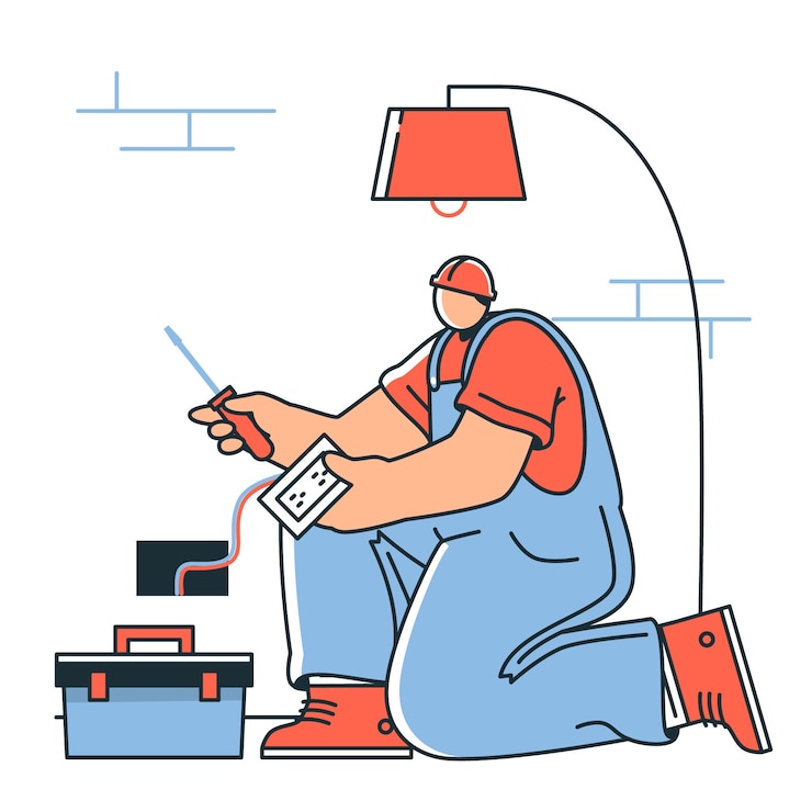 Vecteur gratuit illustration du concept d'électricien