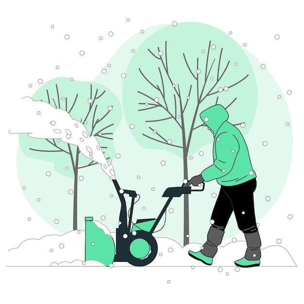 Vecteur gratuit illustration du concept d'élimination de la neige