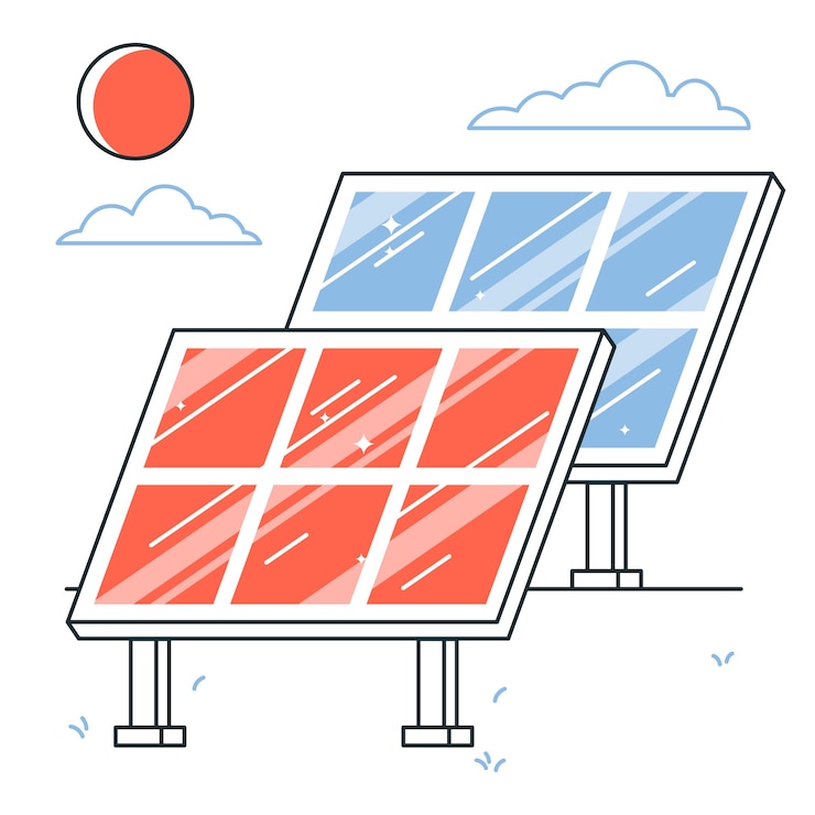 Vecteur gratuit illustration du concept d'énergie solaire