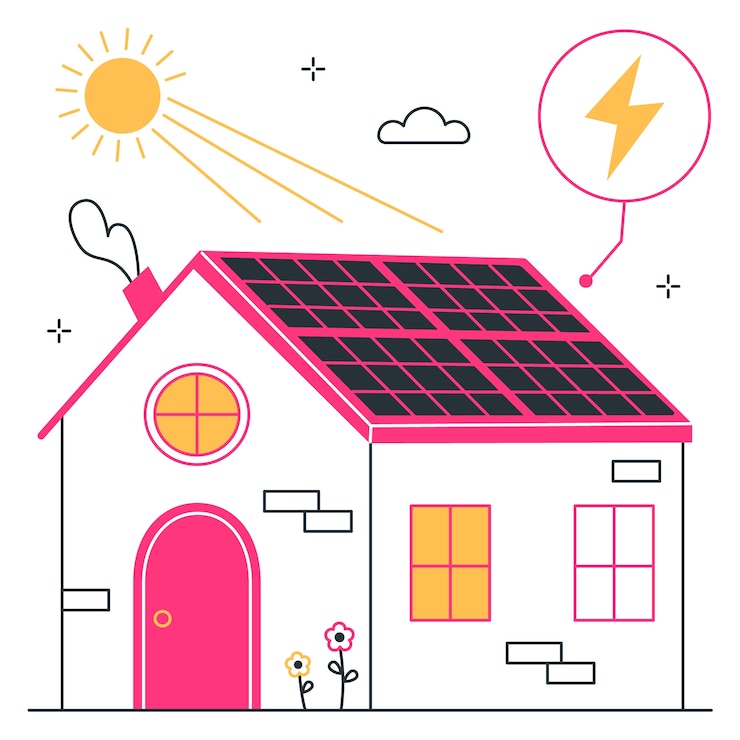 Vecteur gratuit illustration du concept d'énergie solaire
