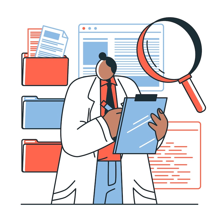 Vecteur gratuit illustration du concept d'enquête