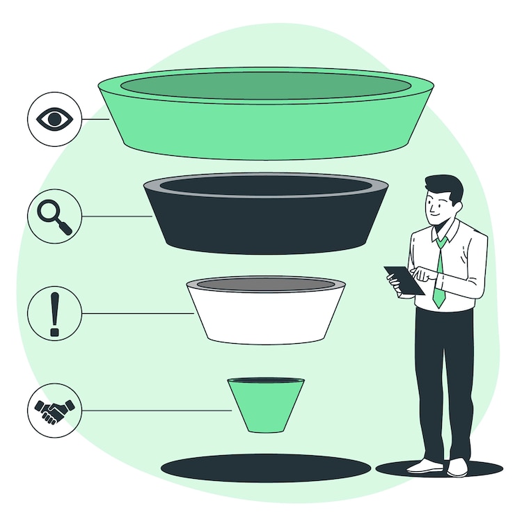 Vecteur gratuit illustration du concept d'entonnoir