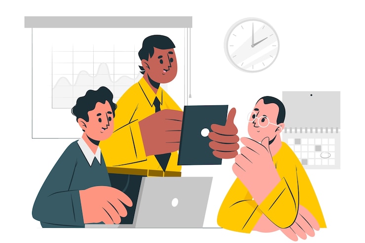 Vecteur gratuit illustration du concept d'équipe masculine