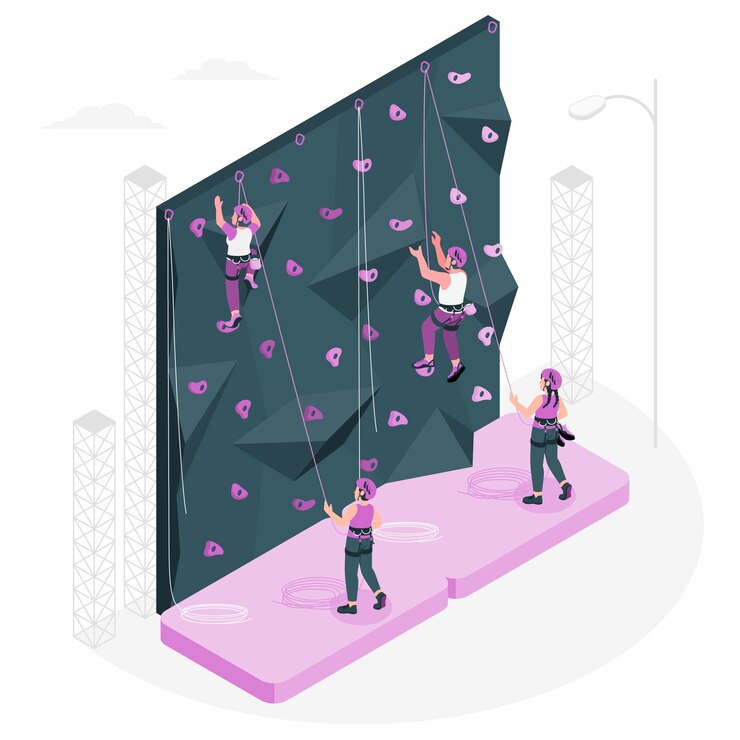 Vecteur gratuit illustration du concept d'escalade sur le mur