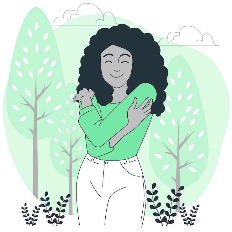 Vecteur gratuit illustration du concept de l'étreinte personnelle