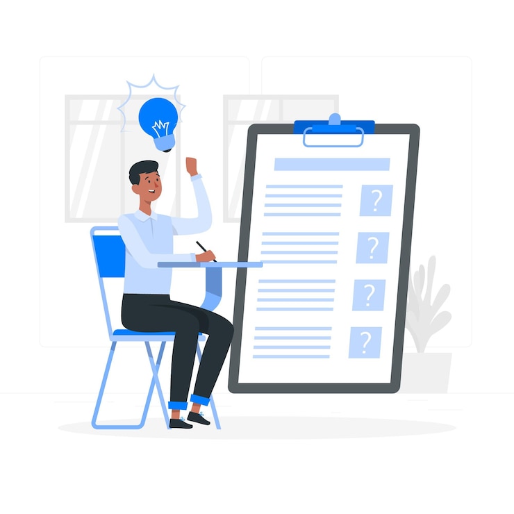Vecteur gratuit illustration du concept des examens