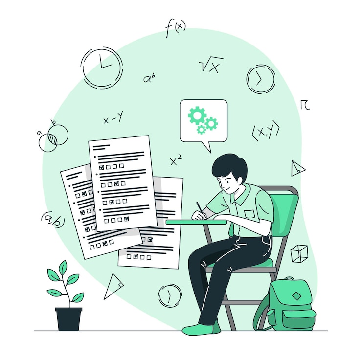 Vecteur gratuit illustration du concept des examens