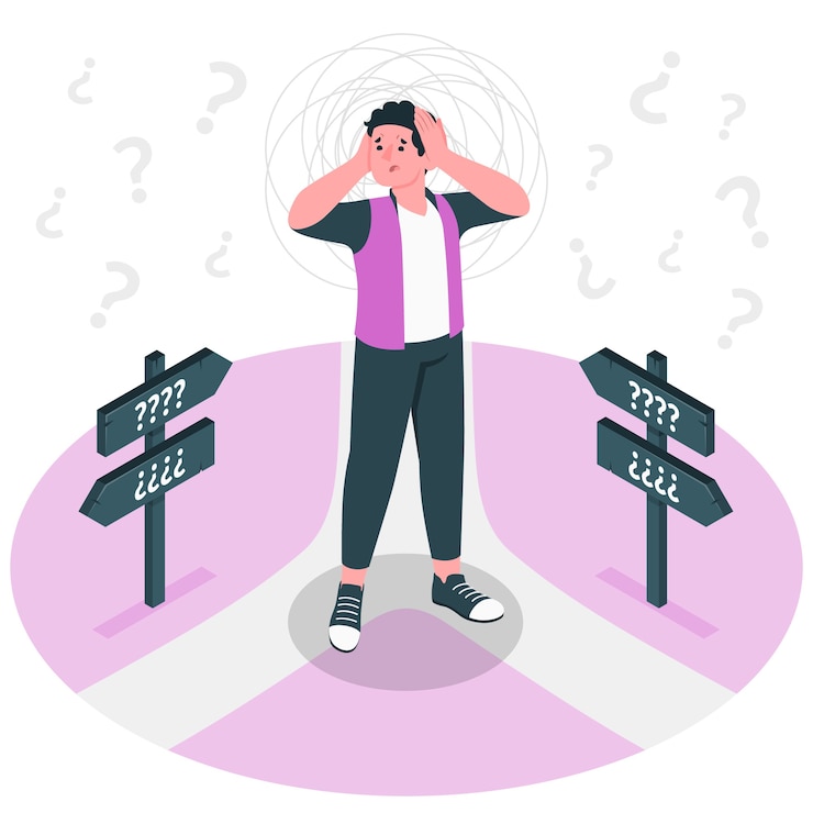 Vecteur gratuit illustration du concept de fatigue décisionnelle