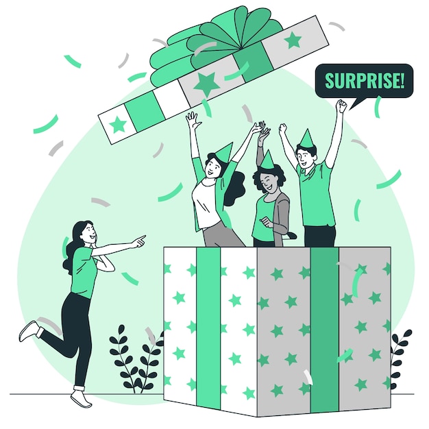 Illustration Du Concept De Fête Surprise