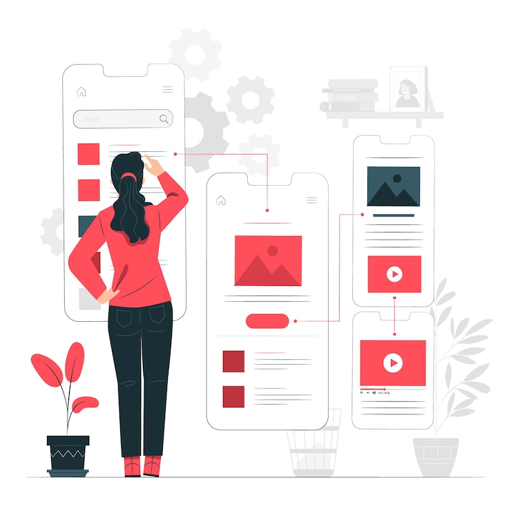 Vecteur gratuit illustration du concept de flux utilisateur